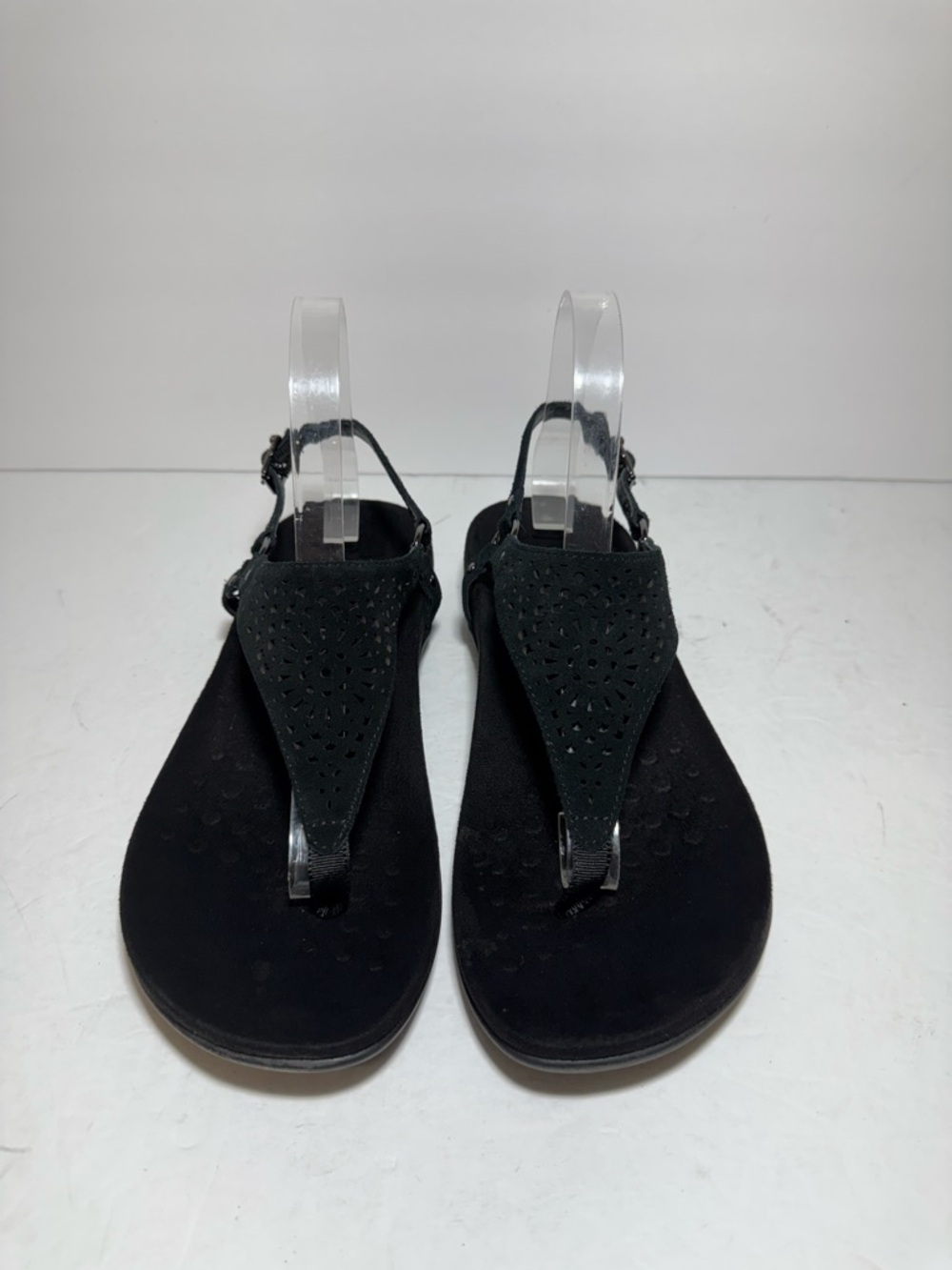 Vionic Kirra Sandals Black Perf Leather Comfort Casual Summer Beach Size 8.5 - Picture 3 of 9